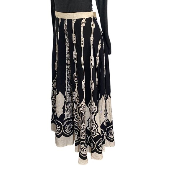 Ishyu Vintage Inspired Sequins and Tan Black Full Circle Skirt Size 10 - Picture 4 of 8